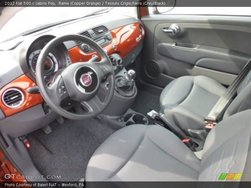 Tessuto Grigio/Nero (Grey/Black) Interior - 2012 500 c cabrio Pop 