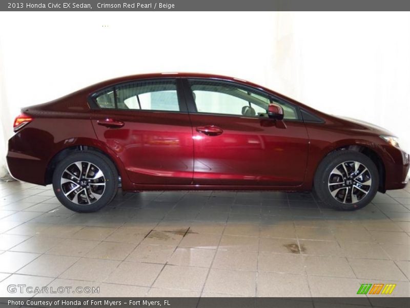 Crimson Red Pearl / Beige 2013 Honda Civic EX Sedan