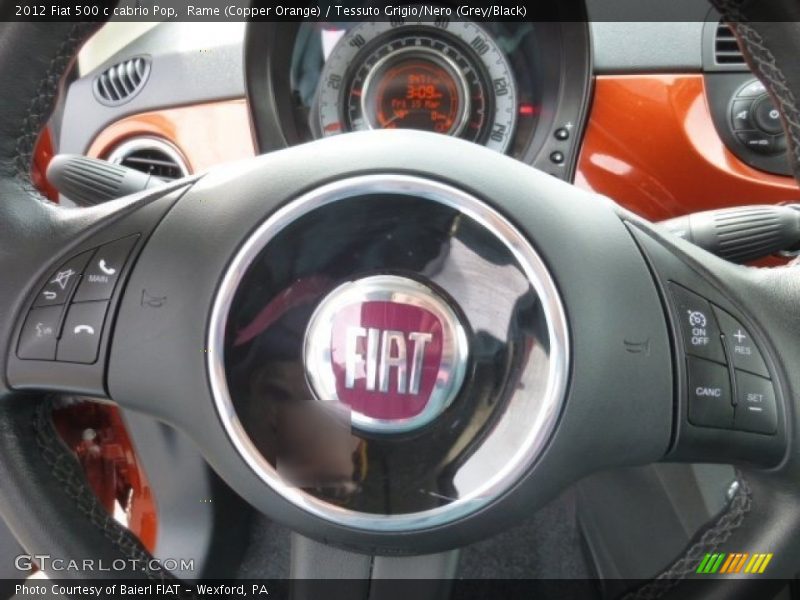 Rame (Copper Orange) / Tessuto Grigio/Nero (Grey/Black) 2012 Fiat 500 c cabrio Pop