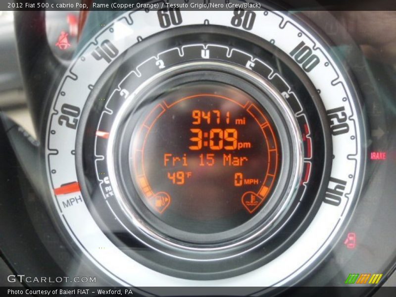 Rame (Copper Orange) / Tessuto Grigio/Nero (Grey/Black) 2012 Fiat 500 c cabrio Pop