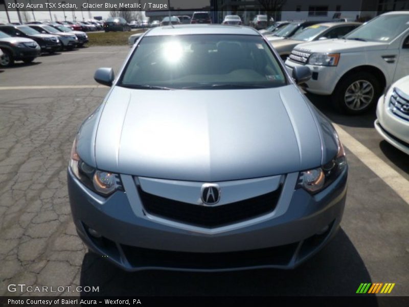 Glacier Blue Metallic / Taupe 2009 Acura TSX Sedan