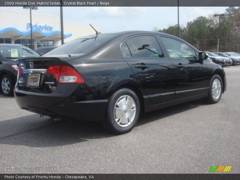 Crystal Black Pearl / Beige 2009 Honda Civic Hybrid Sedan