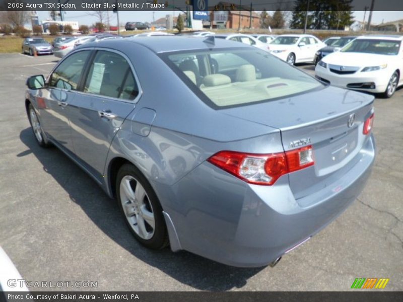 Glacier Blue Metallic / Taupe 2009 Acura TSX Sedan