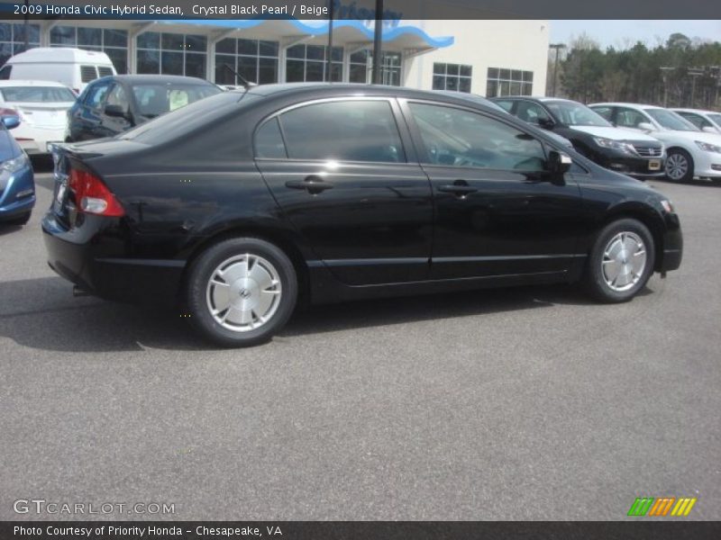 Crystal Black Pearl / Beige 2009 Honda Civic Hybrid Sedan