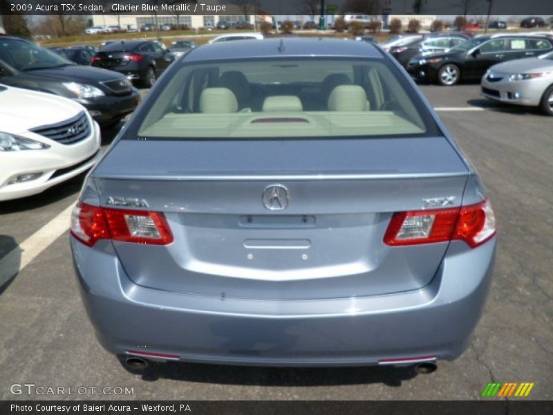 Glacier Blue Metallic / Taupe 2009 Acura TSX Sedan