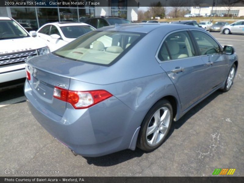 Glacier Blue Metallic / Taupe 2009 Acura TSX Sedan