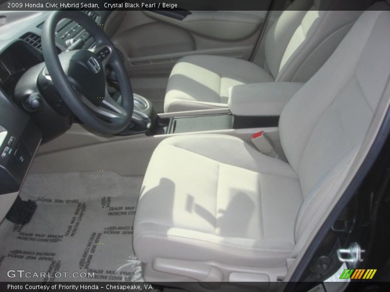 Crystal Black Pearl / Beige 2009 Honda Civic Hybrid Sedan