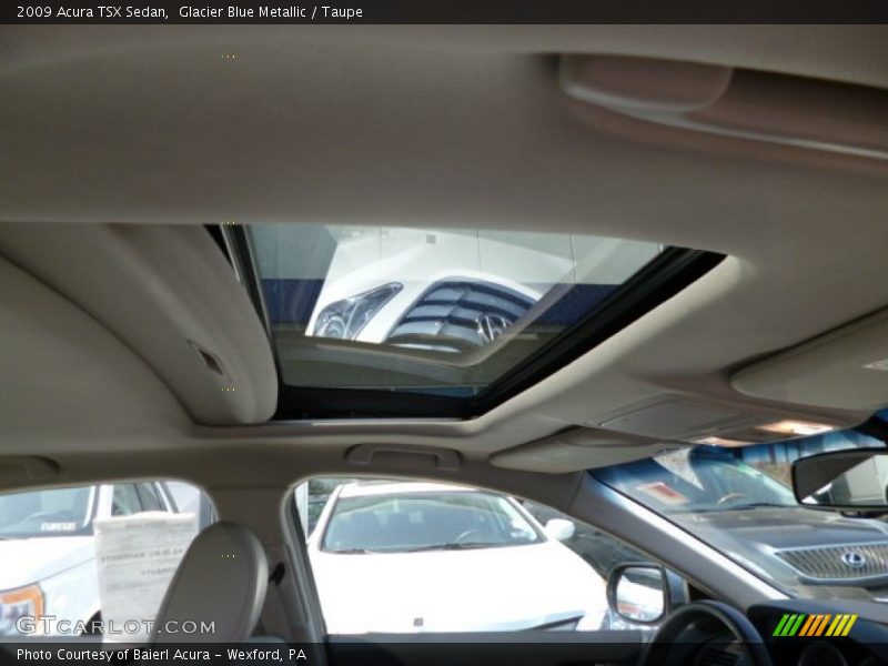 Glacier Blue Metallic / Taupe 2009 Acura TSX Sedan