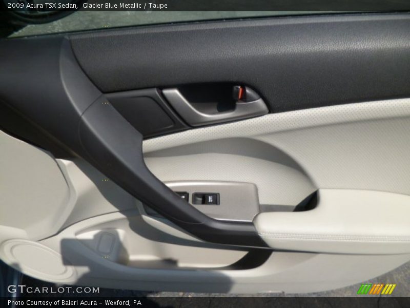Glacier Blue Metallic / Taupe 2009 Acura TSX Sedan