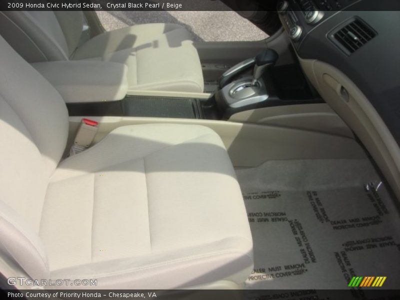 Crystal Black Pearl / Beige 2009 Honda Civic Hybrid Sedan