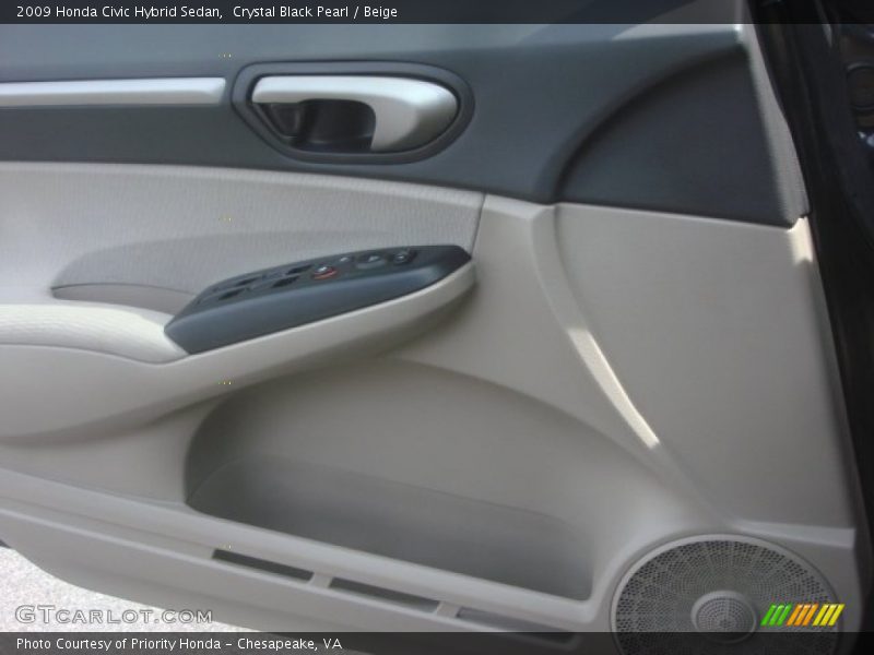 Crystal Black Pearl / Beige 2009 Honda Civic Hybrid Sedan