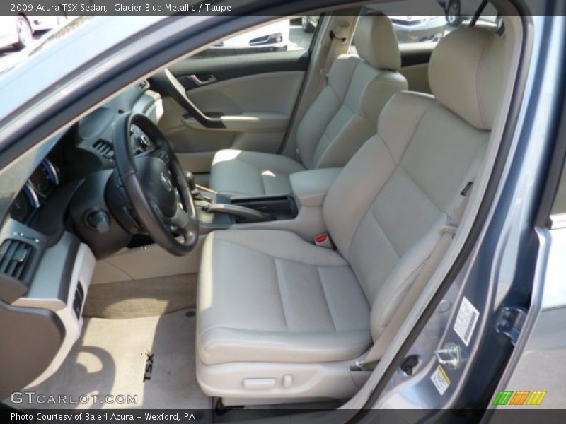 Glacier Blue Metallic / Taupe 2009 Acura TSX Sedan
