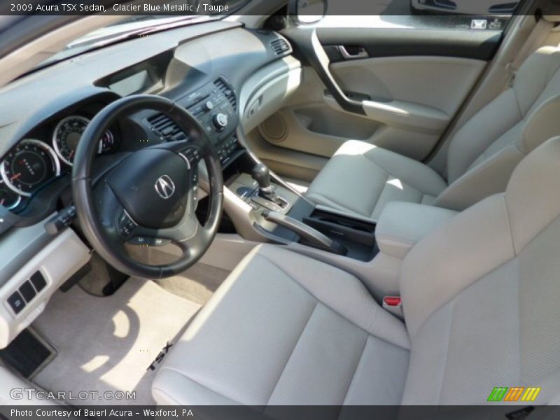 Glacier Blue Metallic / Taupe 2009 Acura TSX Sedan