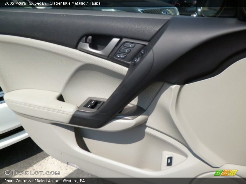 Glacier Blue Metallic / Taupe 2009 Acura TSX Sedan