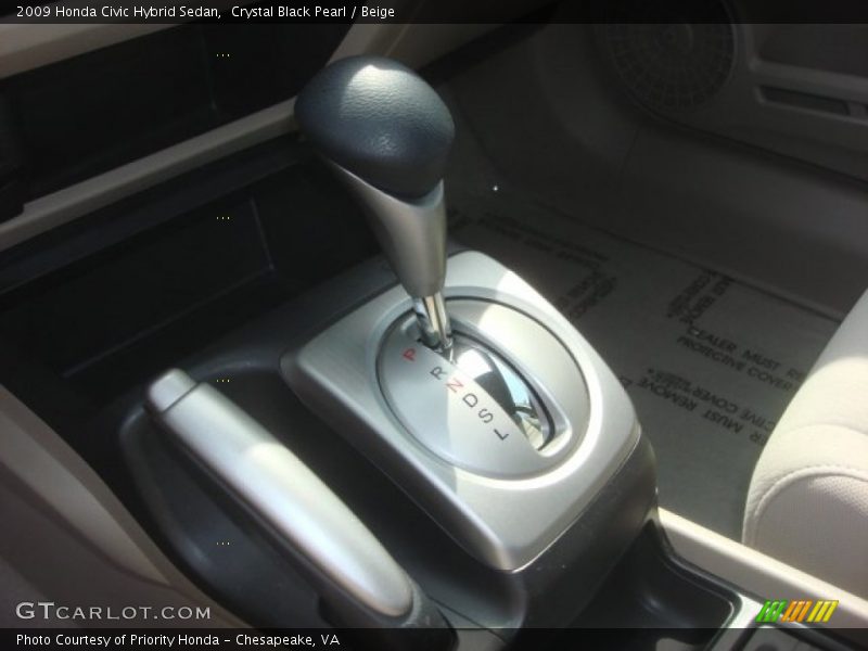 Crystal Black Pearl / Beige 2009 Honda Civic Hybrid Sedan