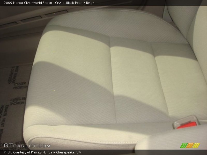 Crystal Black Pearl / Beige 2009 Honda Civic Hybrid Sedan