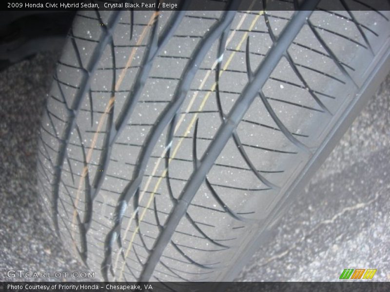 Crystal Black Pearl / Beige 2009 Honda Civic Hybrid Sedan