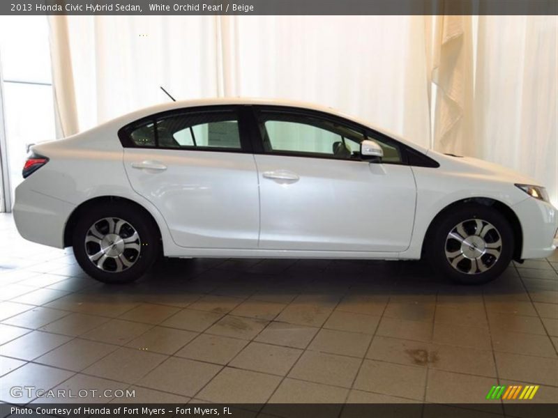 White Orchid Pearl / Beige 2013 Honda Civic Hybrid Sedan