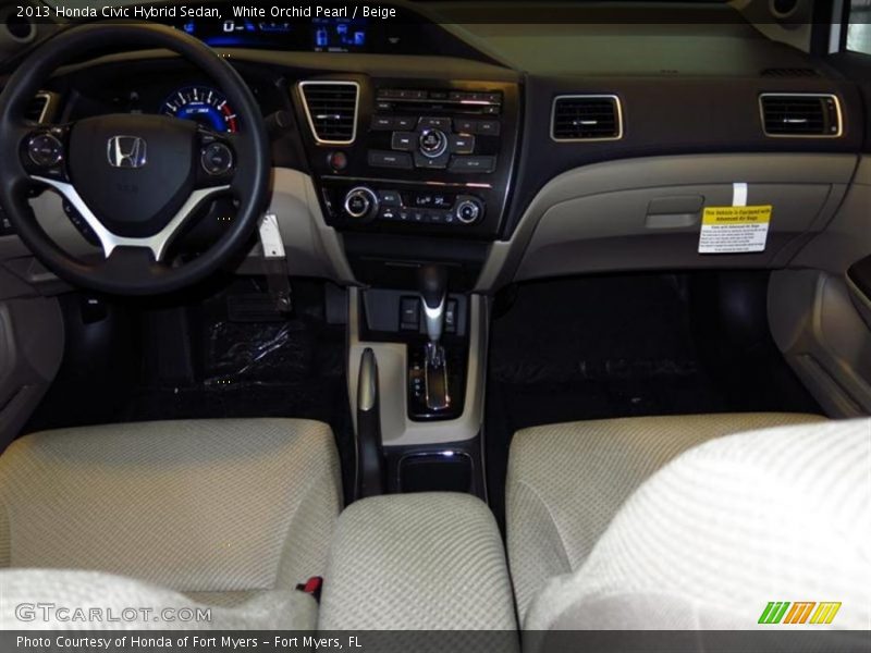 White Orchid Pearl / Beige 2013 Honda Civic Hybrid Sedan
