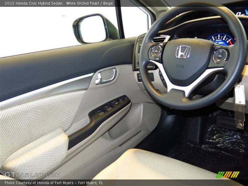 White Orchid Pearl / Beige 2013 Honda Civic Hybrid Sedan