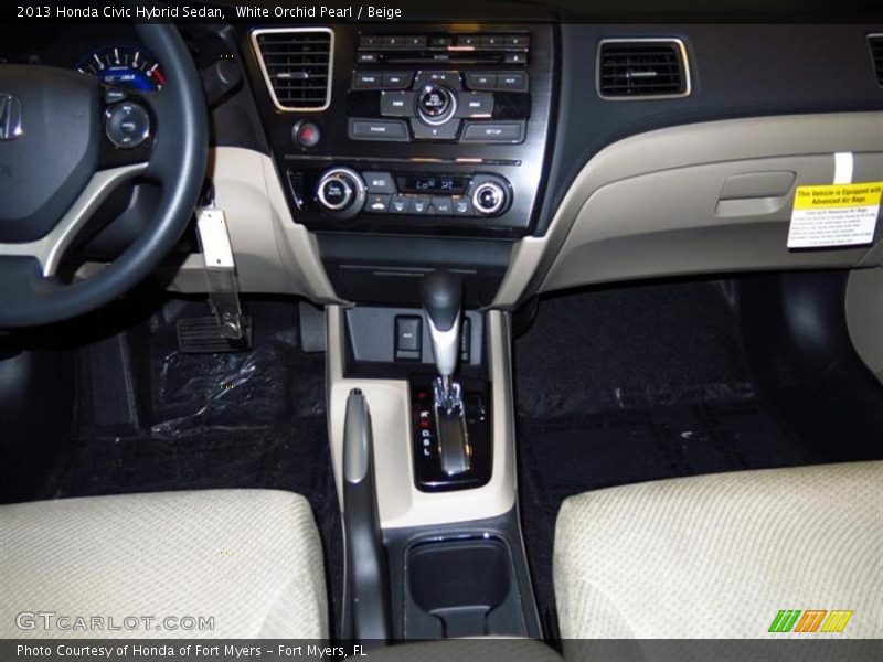 White Orchid Pearl / Beige 2013 Honda Civic Hybrid Sedan