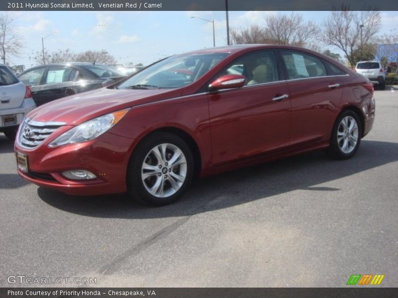 Venetian Red / Camel 2011 Hyundai Sonata Limited