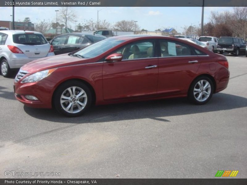 Venetian Red / Camel 2011 Hyundai Sonata Limited