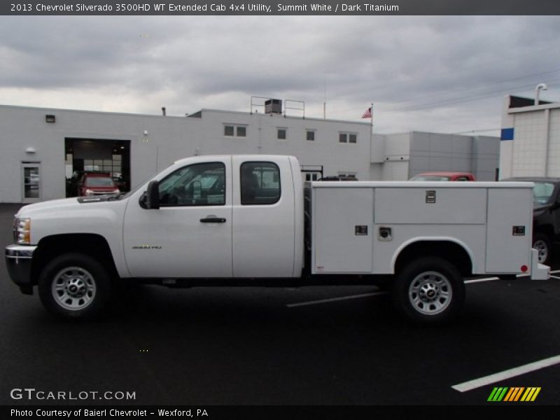 Summit White / Dark Titanium 2013 Chevrolet Silverado 3500HD WT Extended Cab 4x4 Utility