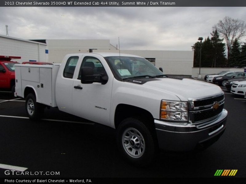 Summit White / Dark Titanium 2013 Chevrolet Silverado 3500HD WT Extended Cab 4x4 Utility