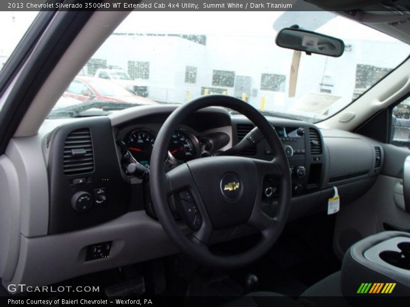 Summit White / Dark Titanium 2013 Chevrolet Silverado 3500HD WT Extended Cab 4x4 Utility