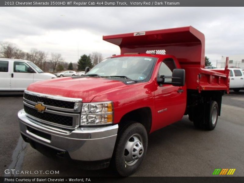 Victory Red / Dark Titanium 2013 Chevrolet Silverado 3500HD WT Regular Cab 4x4 Dump Truck