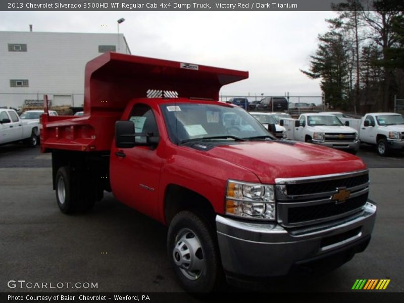 Victory Red / Dark Titanium 2013 Chevrolet Silverado 3500HD WT Regular Cab 4x4 Dump Truck
