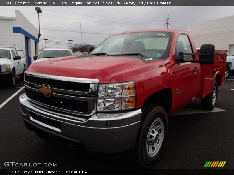 Victory Red / Dark Titanium 2013 Chevrolet Silverado 3500HD WT Regular Cab 4x4 Utility Truck