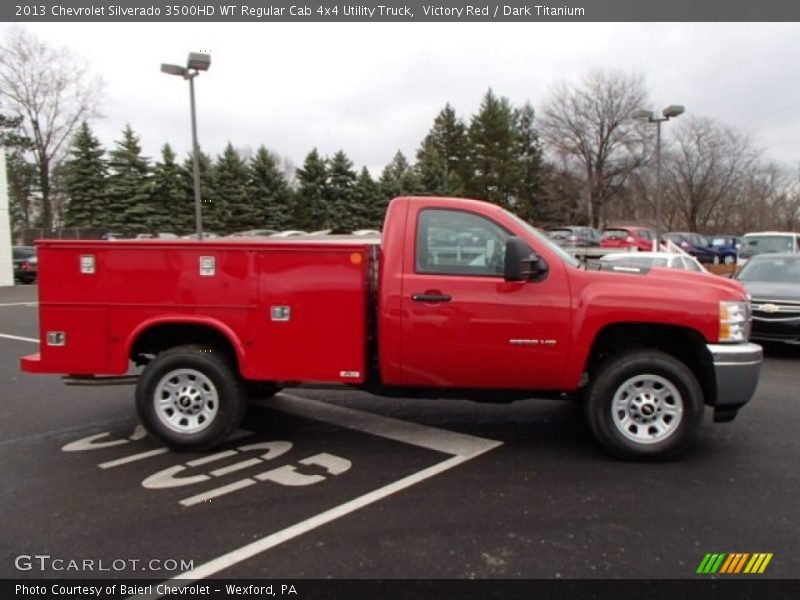 Victory Red / Dark Titanium 2013 Chevrolet Silverado 3500HD WT Regular Cab 4x4 Utility Truck