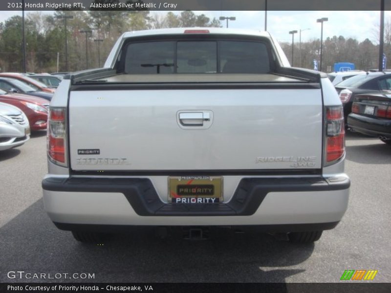 Alabaster Silver Metallic / Gray 2012 Honda Ridgeline RTL
