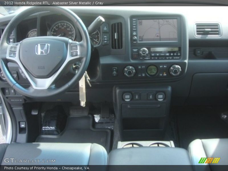 Alabaster Silver Metallic / Gray 2012 Honda Ridgeline RTL