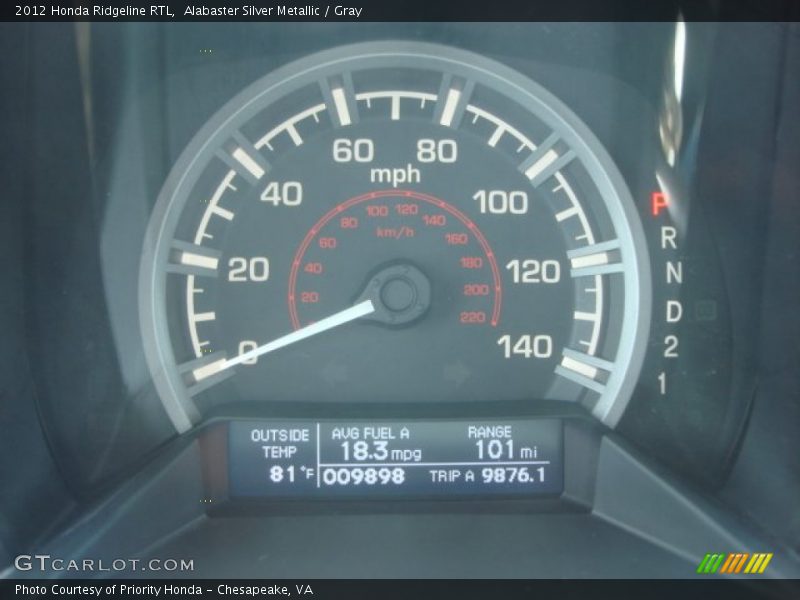 Alabaster Silver Metallic / Gray 2012 Honda Ridgeline RTL