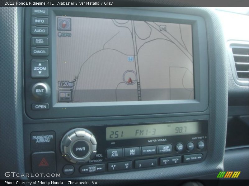 Alabaster Silver Metallic / Gray 2012 Honda Ridgeline RTL
