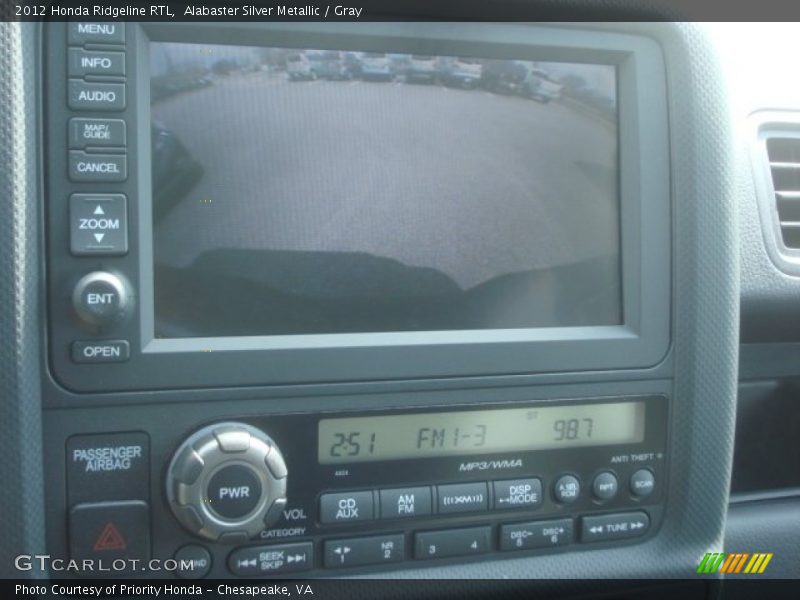 Alabaster Silver Metallic / Gray 2012 Honda Ridgeline RTL