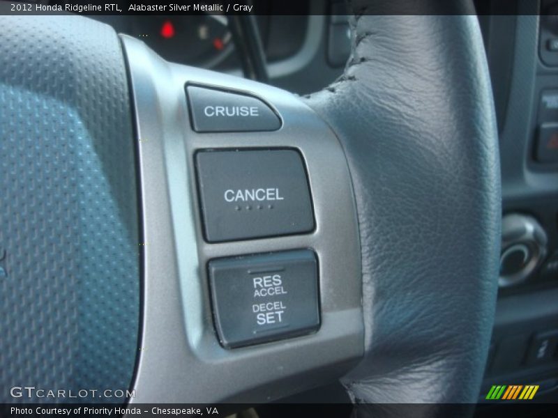 Alabaster Silver Metallic / Gray 2012 Honda Ridgeline RTL