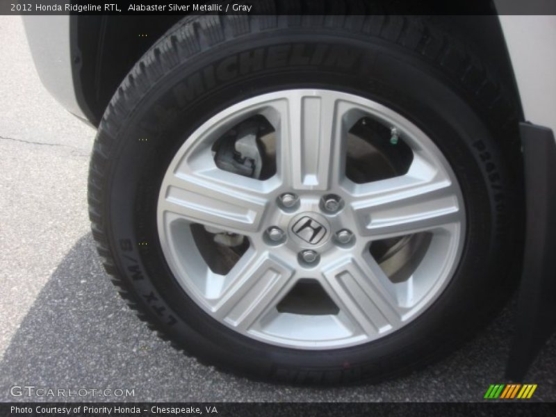 Alabaster Silver Metallic / Gray 2012 Honda Ridgeline RTL