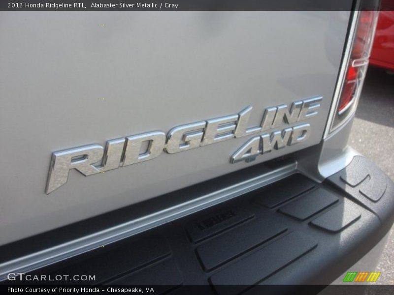 Alabaster Silver Metallic / Gray 2012 Honda Ridgeline RTL