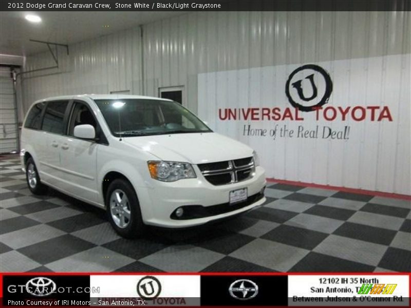 Stone White / Black/Light Graystone 2012 Dodge Grand Caravan Crew