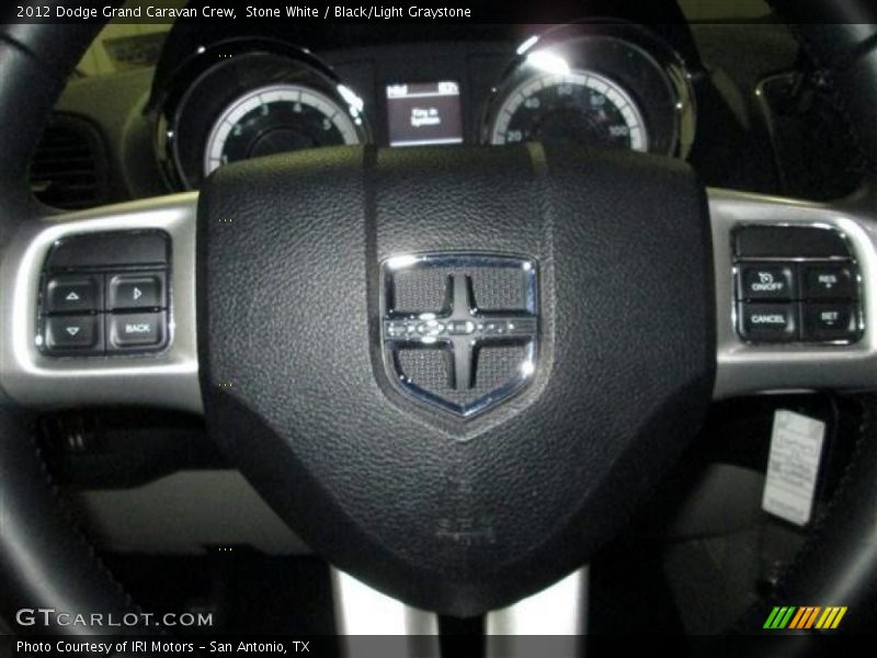 Stone White / Black/Light Graystone 2012 Dodge Grand Caravan Crew