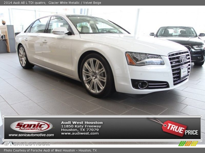 Glacier White Metallic / Velvet Beige 2014 Audi A8 L TDI quattro