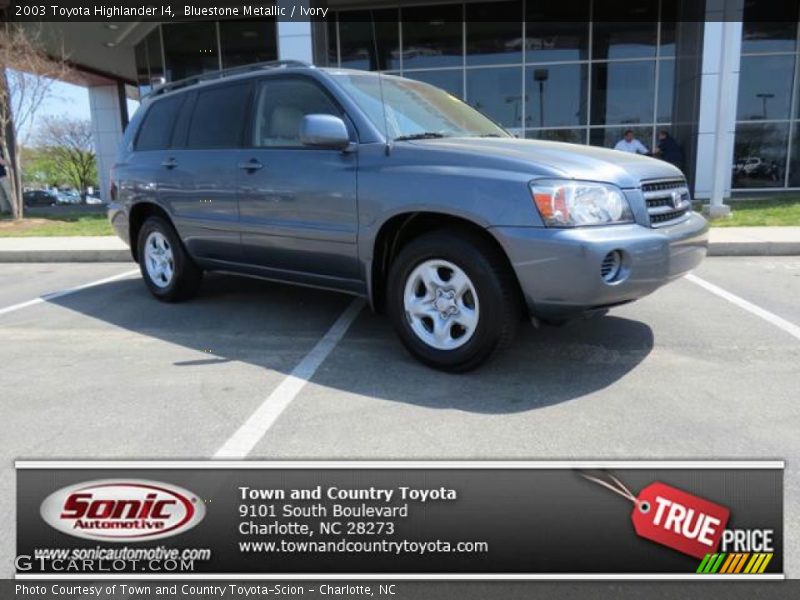 Bluestone Metallic / Ivory 2003 Toyota Highlander I4