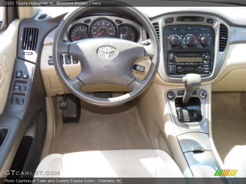 Bluestone Metallic / Ivory 2003 Toyota Highlander I4