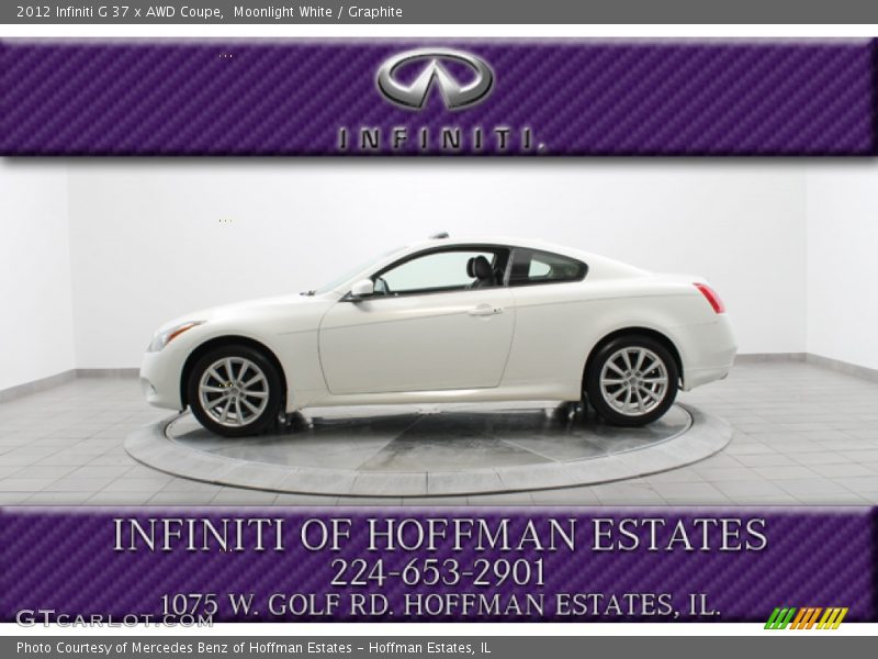 Moonlight White / Graphite 2012 Infiniti G 37 x AWD Coupe