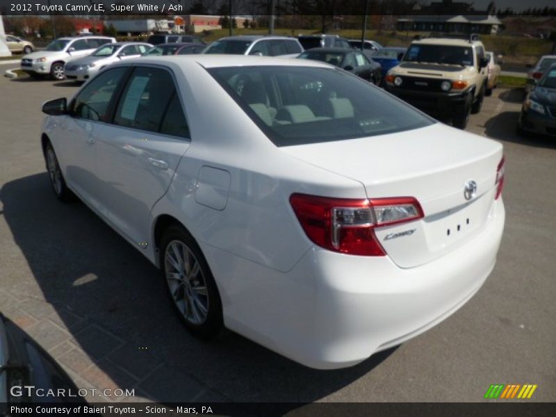 Super White / Ash 2012 Toyota Camry LE