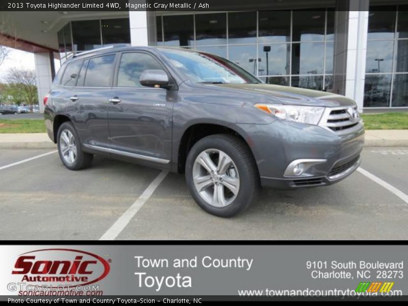 Magnetic Gray Metallic / Ash 2013 Toyota Highlander Limited 4WD